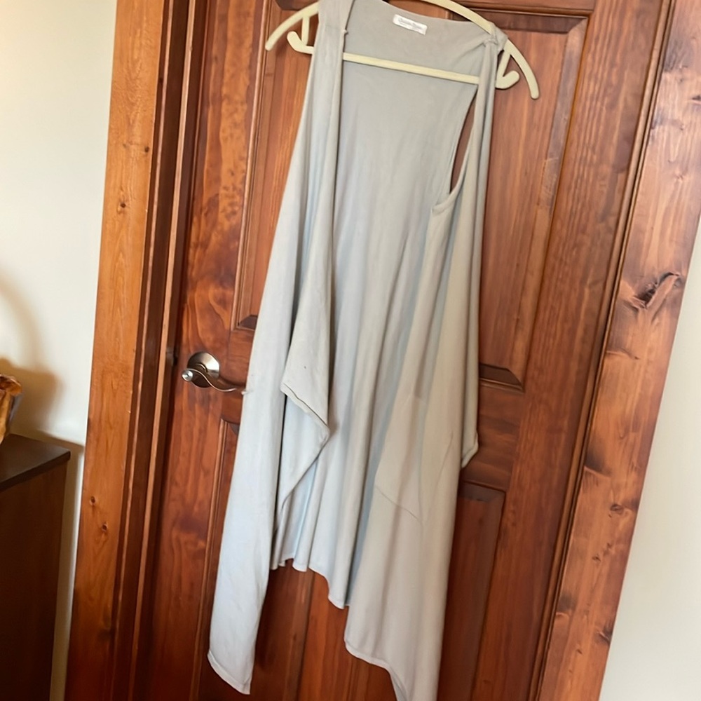 Cobblestone light grey duster sweater